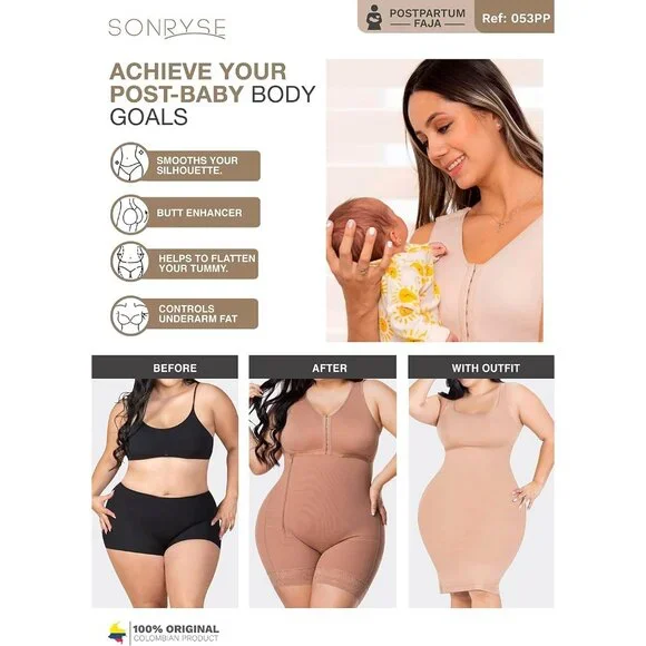Women's Black Ash Pp53 Tummy Control Body Shaper Colombian Bodysuit Shapewear
